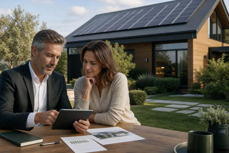 Paneles solares en vivienda